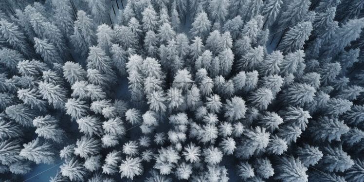 A forest in winter, top view - Starpik Stock