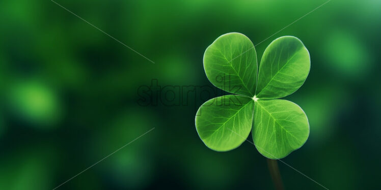 A four-leaf clover on a green background - Starpik Stock