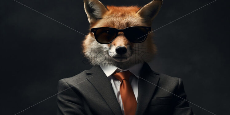 A fox in a classic costume with glasses - Starpik Stock