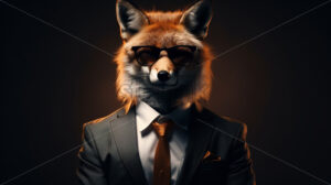 A fox in a classic costume with glasses - Starpik Stock