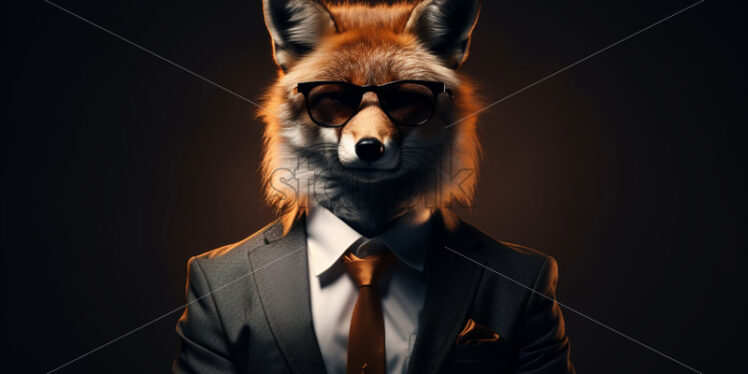 A fox in a classic costume with glasses - Starpik Stock