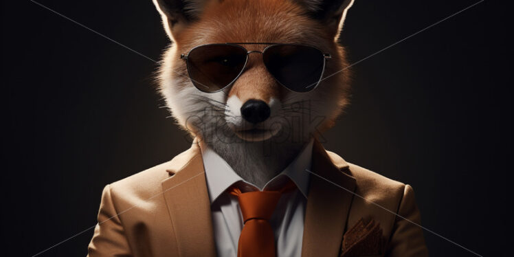 A fox in a classic costume with glasses - Starpik Stock