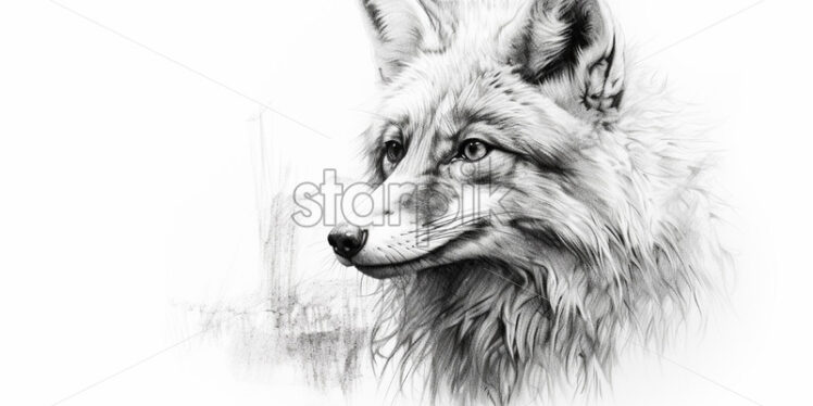 A fox, pencil drawing - Starpik Stock