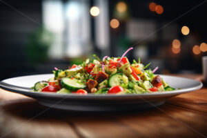 A fresh plate of salad waiting to be eaten - Starpik Stock