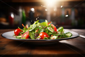 A fresh plate of salad waiting to be eaten - Starpik Stock