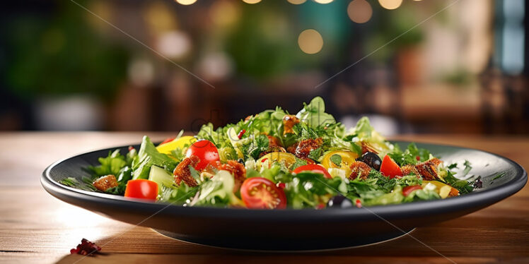 A fresh plate of salad waiting to be eaten - Starpik Stock