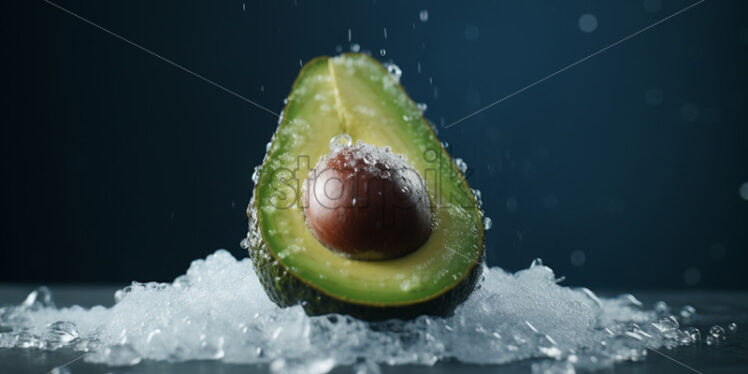 A frozen avocado on a surface - Starpik Stock