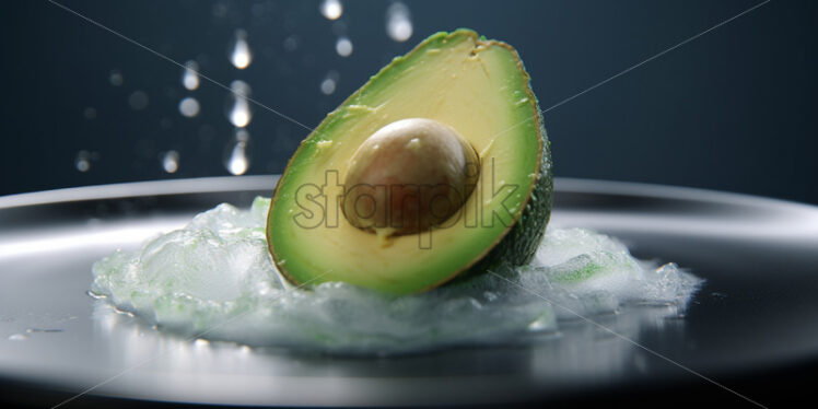 A frozen avocado on a surface - Starpik Stock