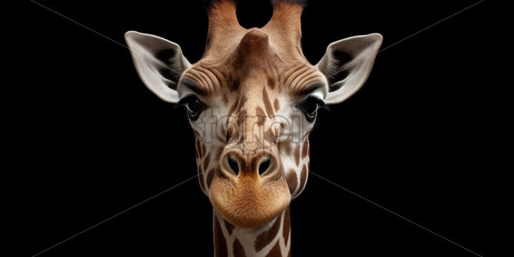 A giraffe on a black background - Starpik Stock