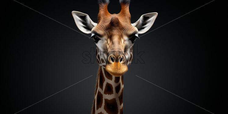 A giraffe on a black background - Starpik Stock