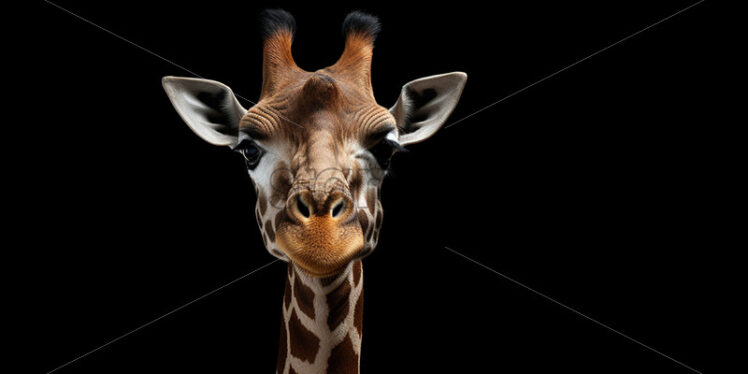 A giraffe on a black background - Starpik Stock