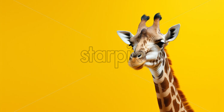 A giraffe on a yellow background - Starpik Stock