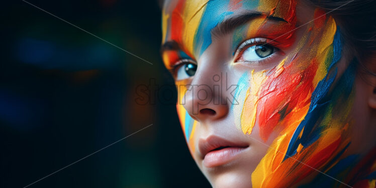 A girl with a painted face - Starpik Stock