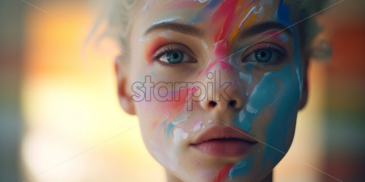 A girl with a painted face - Starpik Stock