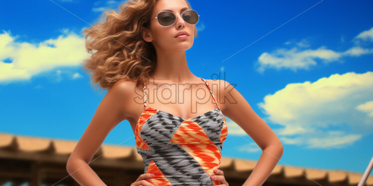 A girl with glasses and a bathing suit - Starpik Stock