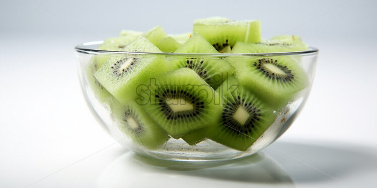 A glass bowl with pieces of kiwi - Starpik Stock