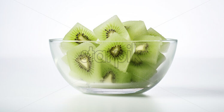 A glass bowl with pieces of kiwi - Starpik Stock