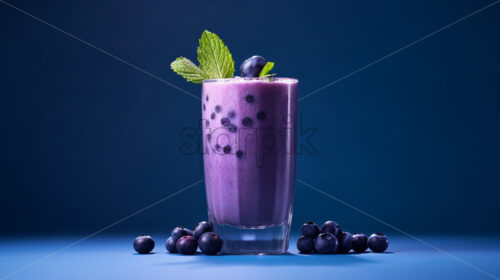 A glass of blueberry smoothie - Starpik