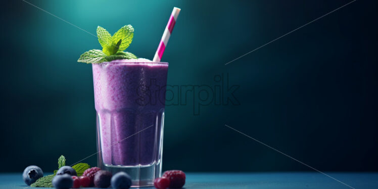 A glass of blueberry smoothie - Starpik