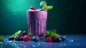 A glass of blueberry smoothie - Starpik