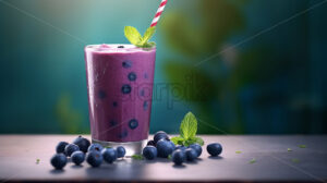 A glass of blueberry smoothie - Starpik