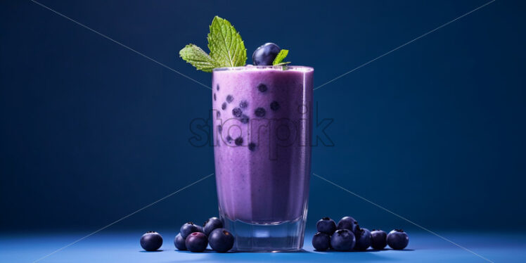 A glass of blueberry smoothie - Starpik Stock