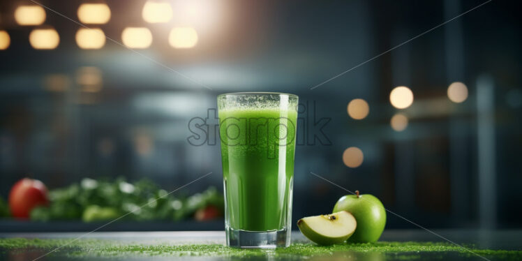 A glass of refreshing green juice - Starpik Stock