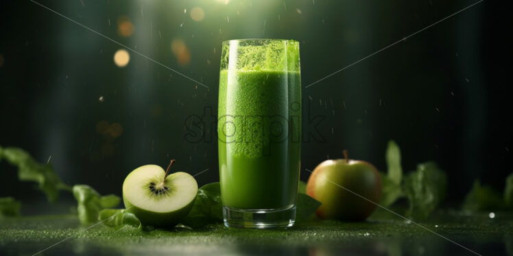 A glass of refreshing green juice - Starpik Stock