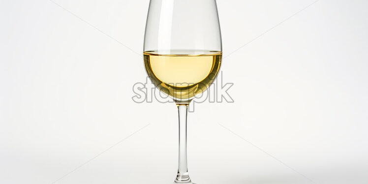 A glass of white wine on a white background - Starpik Stock