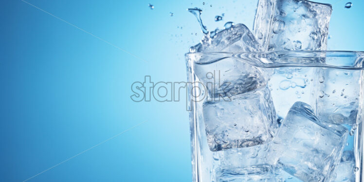 A glass with ice inside - Starpik Stock