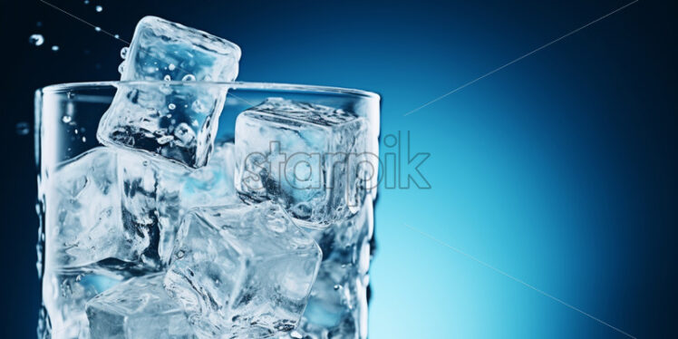 A glass with ice inside - Starpik Stock