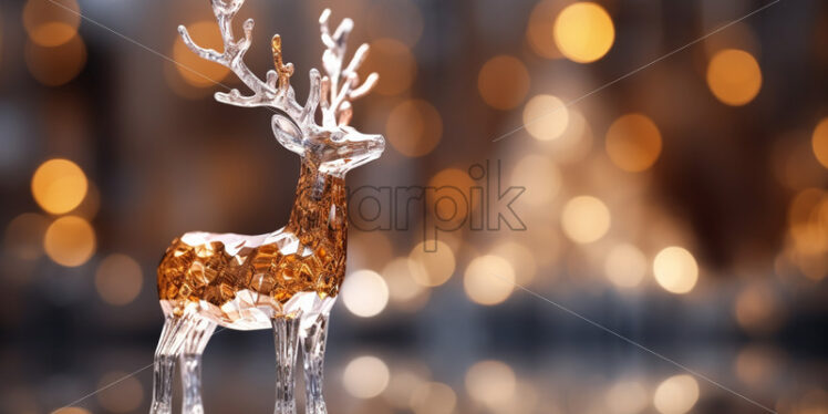 A glittering cristal deer on a Christmas background - Starpik Stock