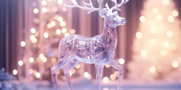 A glittering cristal deer on a Christmas background - Starpik Stock