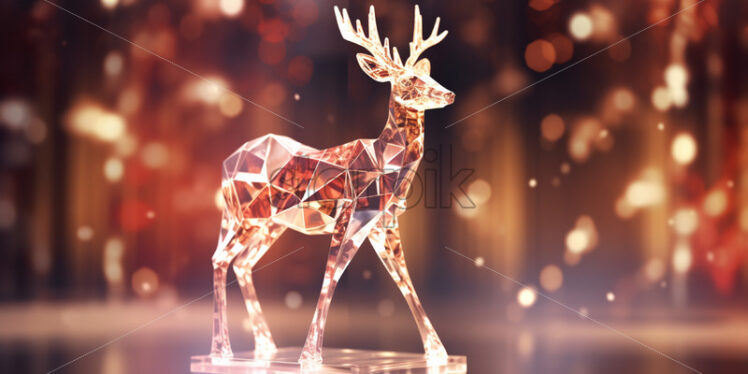 A glittering cristal deer on a Christmas background - Starpik Stock