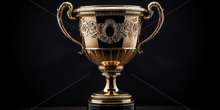 A gold cup on a black background - Starpik Stock