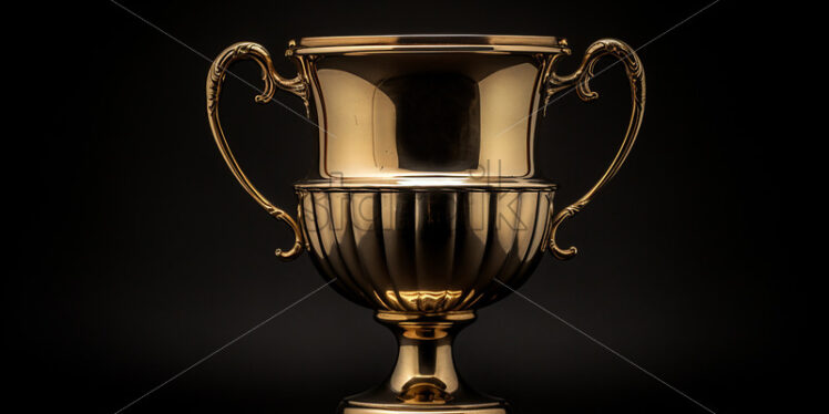 A gold cup on a black background - Starpik Stock