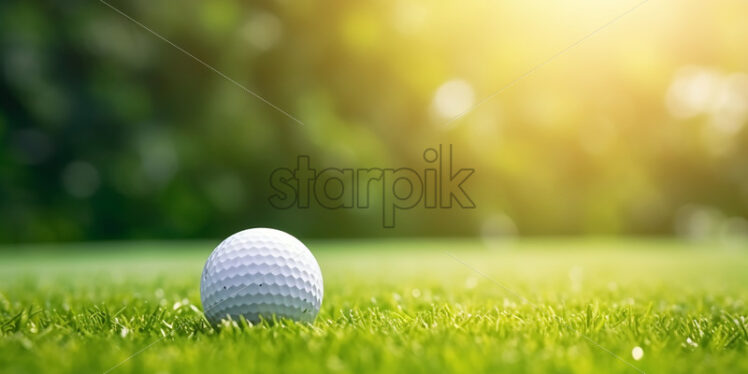 A golf ball on the grass - Starpik Stock