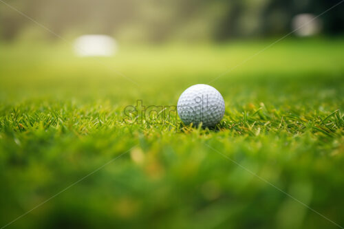 A golf ball sitting on a golf course - Starpik Stock