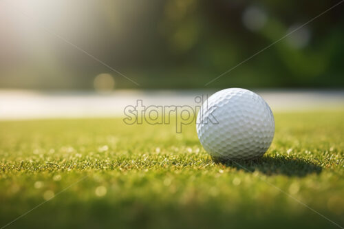 A golf ball sitting on a golf course - Starpik Stock