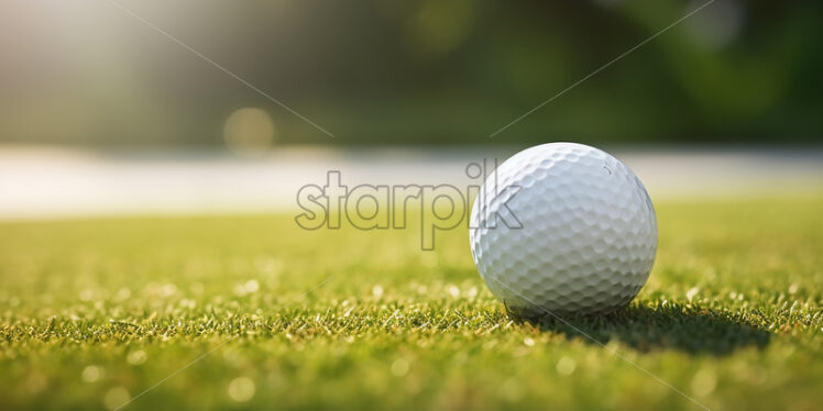 A golf ball sitting on a golf course - Starpik Stock