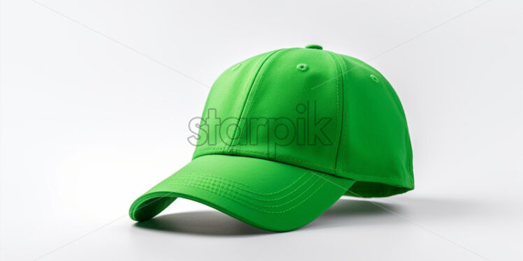 A green baseball cap on a white background - Starpik Stock