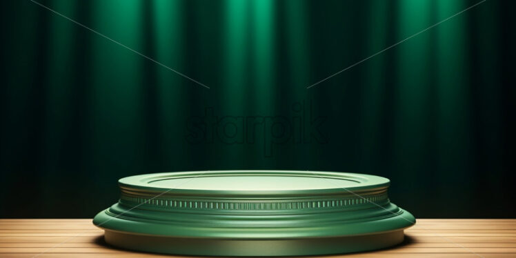 A green podium for product photography - Starpik Stock