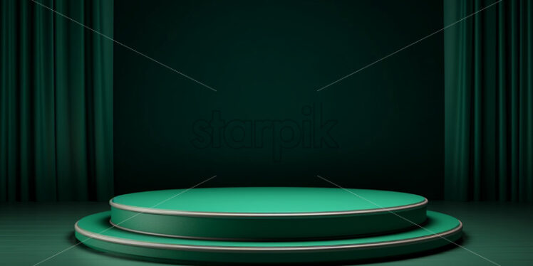 A green podium for product photography - Starpik Stock