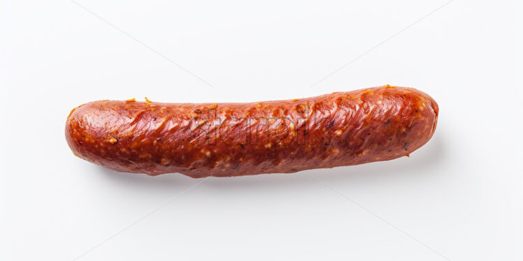 A grilled sausage on a white background - Starpik Stock