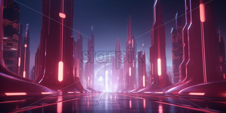 A group of futuristic buildings - Starpik Stock