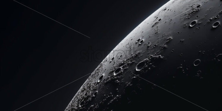 A half moon in outer space - Starpik Stock