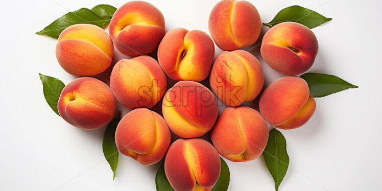 A heart made of peaches on a white background - Starpik Stock