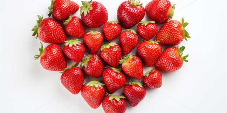 A heart made of strawberries on a white background - Starpik Stock