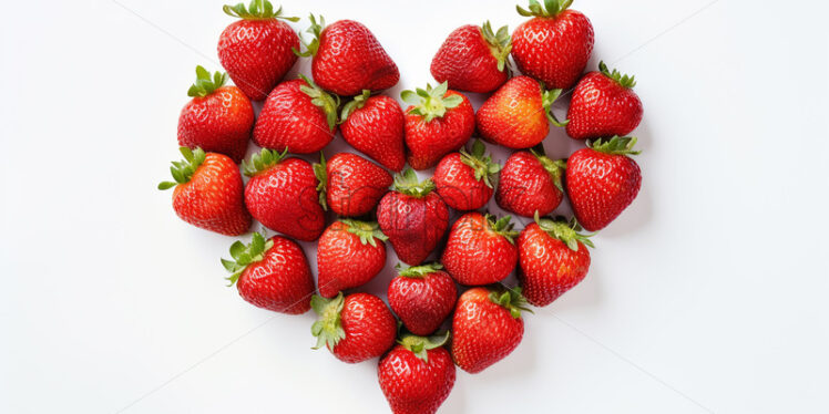 A heart made of strawberries on a white background - Starpik Stock