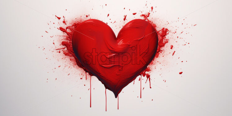 A heart painted on a white surface - Starpik Stock